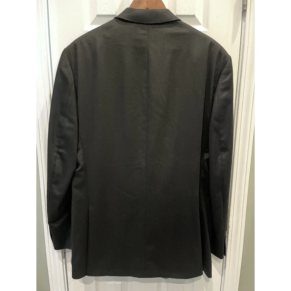 Calvin Klein‎ Mens 44L Onyx Black 100% Cashmere Blazer Sport Coat 2 Button